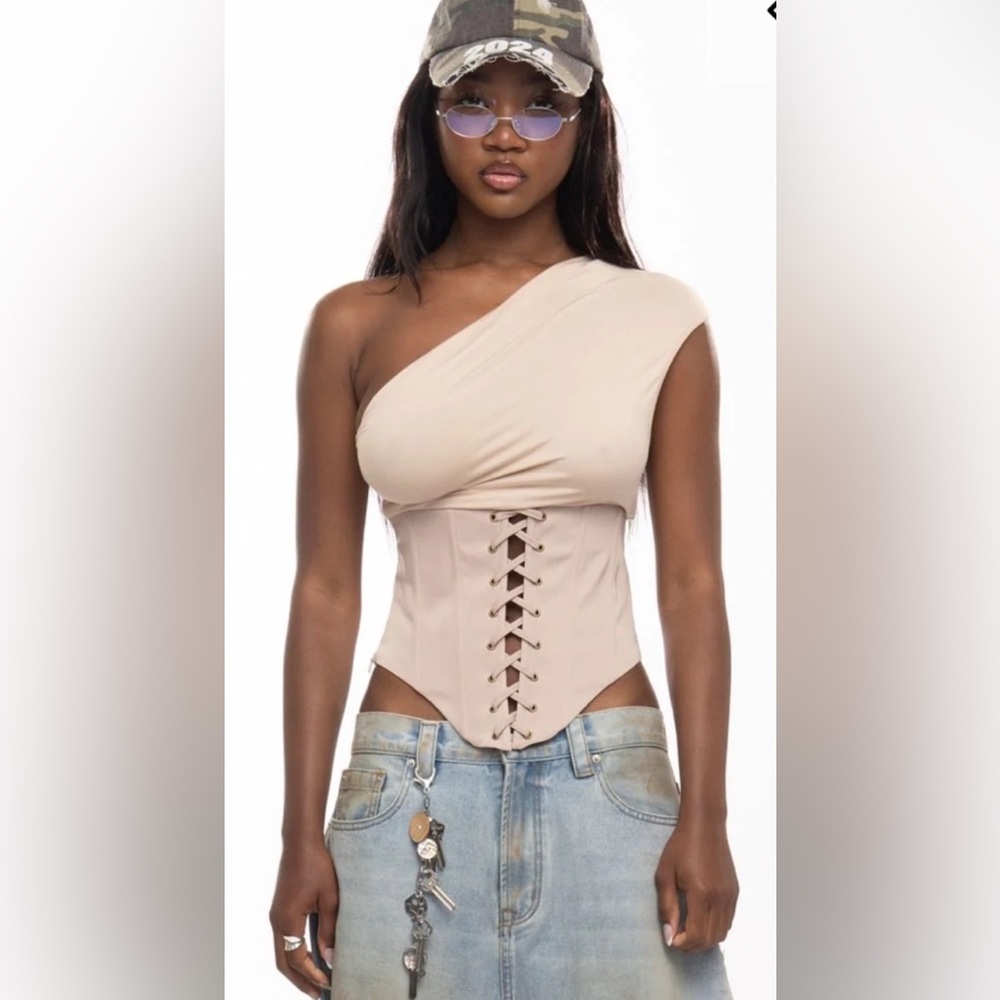 NWT Valkyrie Corset Top Beige